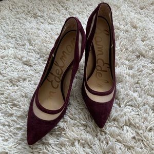 Burgundy Pointed Toe Heels